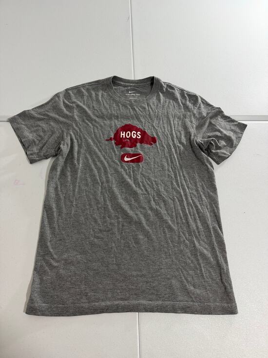 Nike Other - Nike Arkansas Razorbacks Hogs T-Shirt Mens Small Gray Red Running Hog Logo SEC